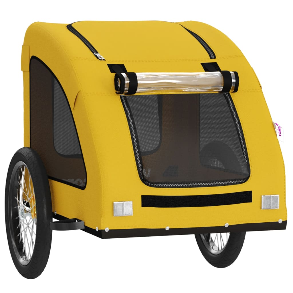 Glamorous Pups : vidaXL Pet Bike Trailer Yellow Oxford fabric, Iron, PVC Collapsible