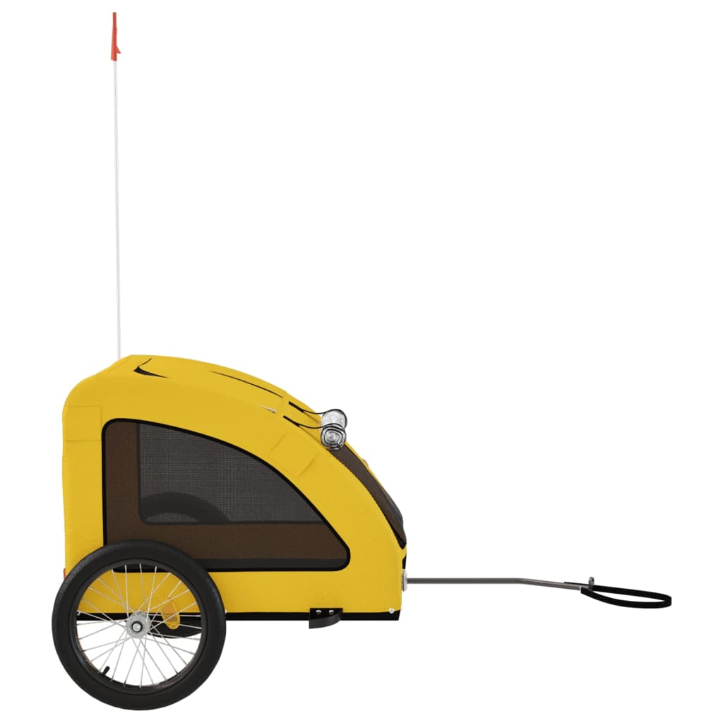 Glamorous Pups : vidaXL Pet Bike Trailer Yellow Oxford fabric, Iron, PVC Collapsible