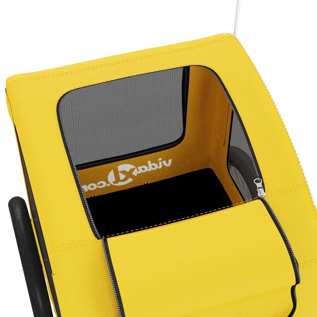 Glamorous Pups : vidaXL Pet Bike Trailer Yellow Oxford fabric, Iron, PVC Collapsible