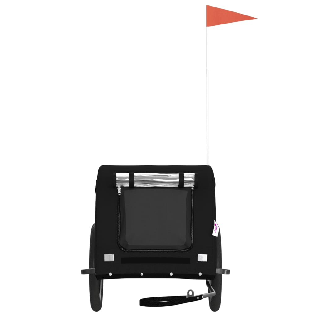 Glamorous Pups : vidaXL Pet Bike Trailer Black Oxford fabric, Iron, PVC Small Collapsible