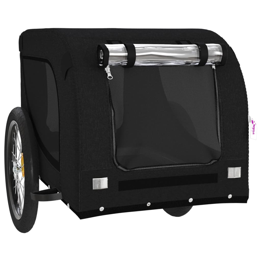 Glamorous Pups : vidaXL Pet Bike Trailer Black Oxford fabric, Iron, PVC Small Collapsible