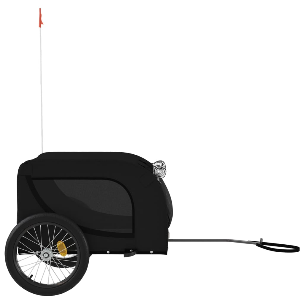 Glamorous Pups : vidaXL Pet Bike Trailer Black Oxford fabric, Iron, PVC Small Collapsible