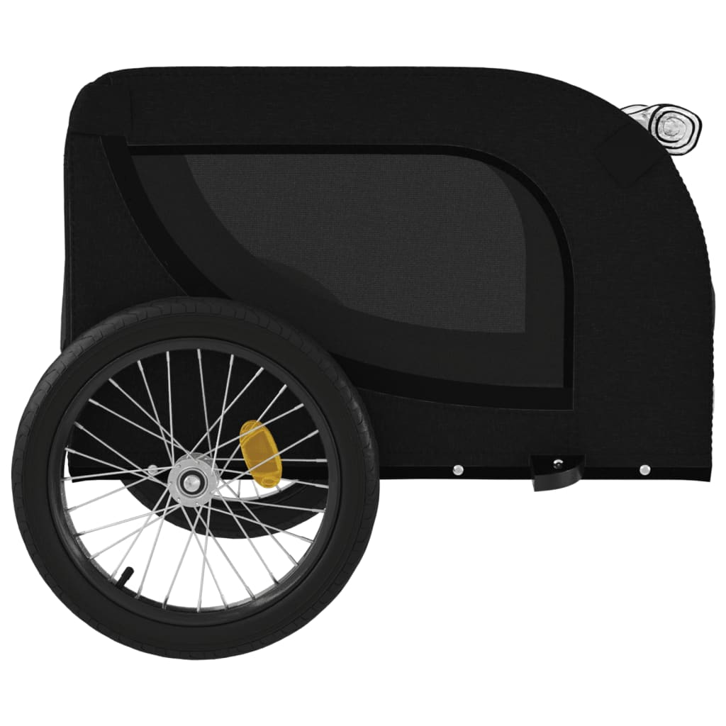 Glamorous Pups : vidaXL Pet Bike Trailer Black Oxford fabric, Iron, PVC Small Collapsible
