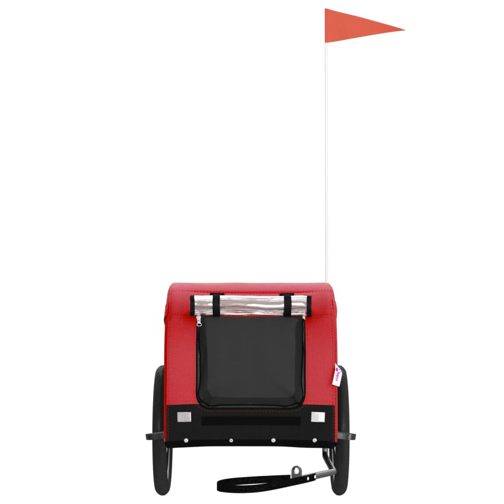 Glamorous Pups : vidaXL Pet Bike Trailer Red and black Oxford fabric, Iron, PVC Compact