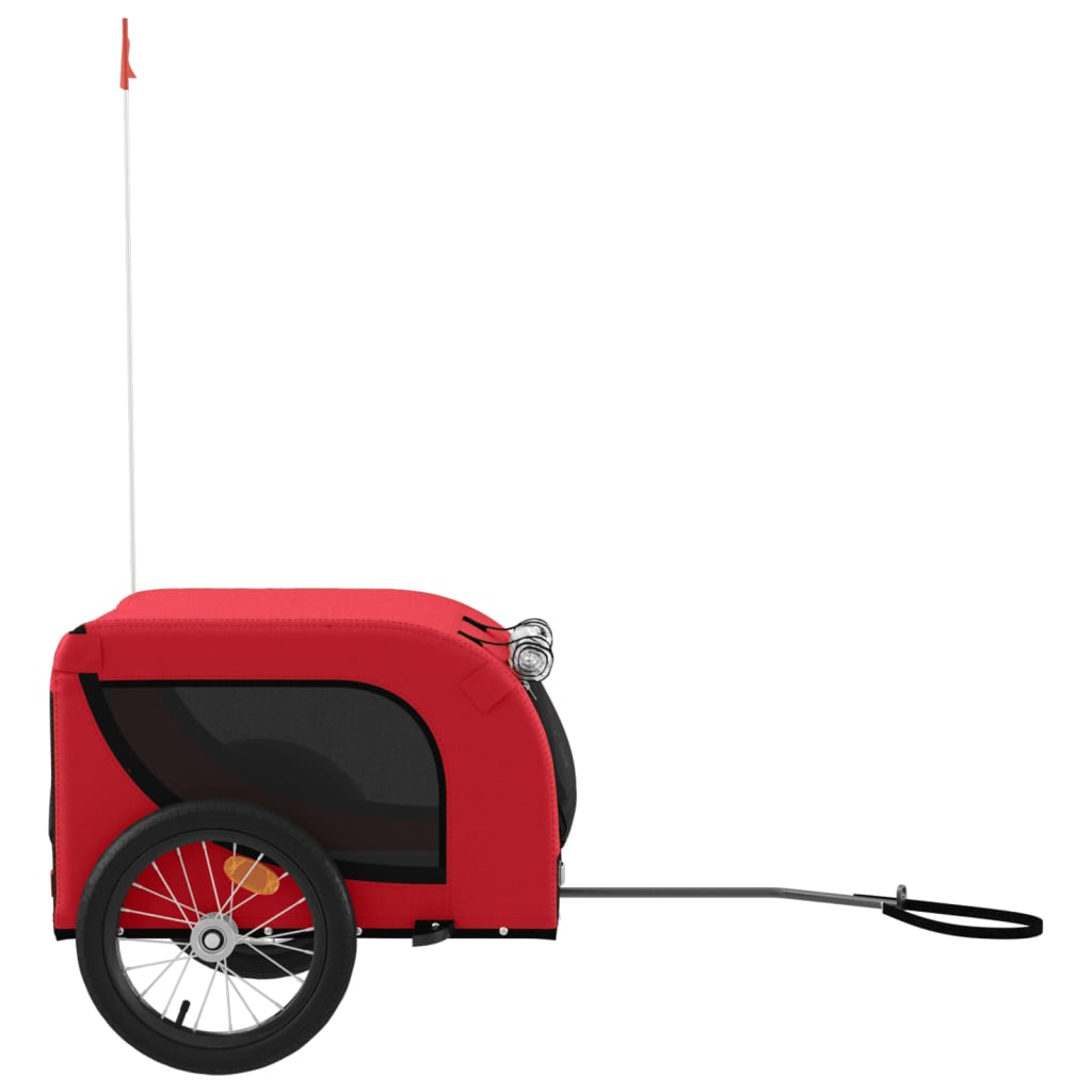 Glamorous Pups : vidaXL Pet Bike Trailer Red and black Oxford fabric, Iron, PVC Compact