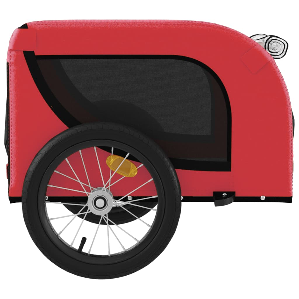 Glamorous Pups : vidaXL Pet Bike Trailer Red and black Oxford fabric, Iron, PVC Compact