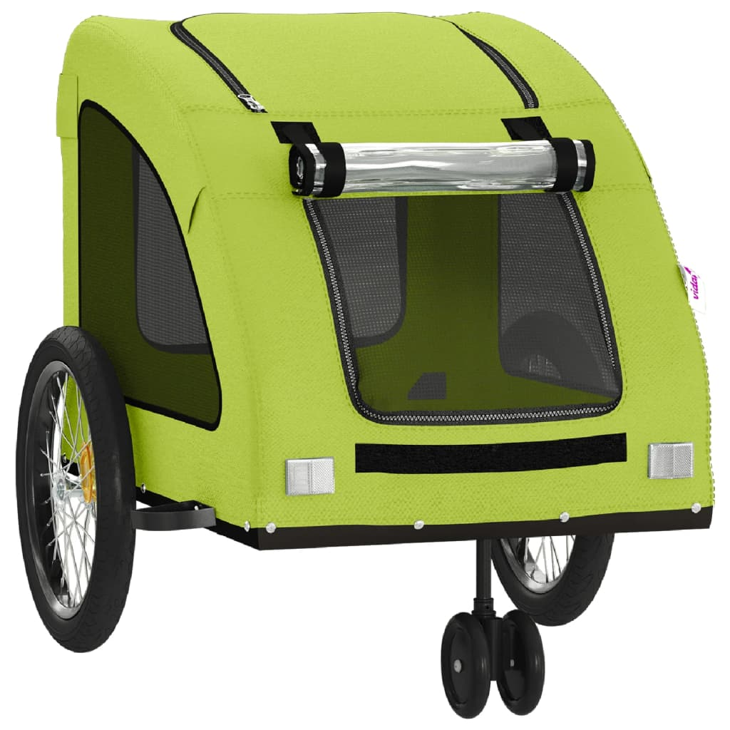 Glamorous Pups : vidaXL Pet Bike Trailer Green Oxford Fabric, Iron, PVC Tough
