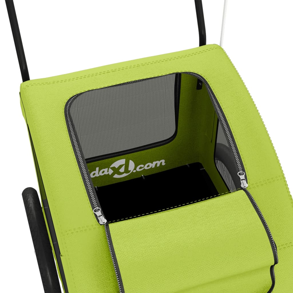 Glamorous Pups : vidaXL Pet Bike Trailer Green Oxford Fabric, Iron, PVC Tough