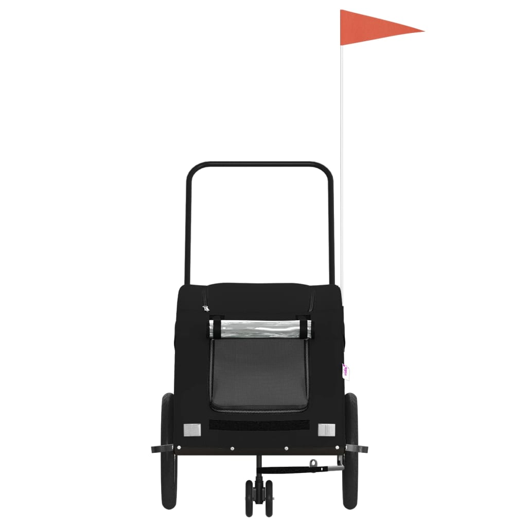 Glamorous Pups : vidaXL Pet Bike Trailer Black Oxford fabric Compact Durable