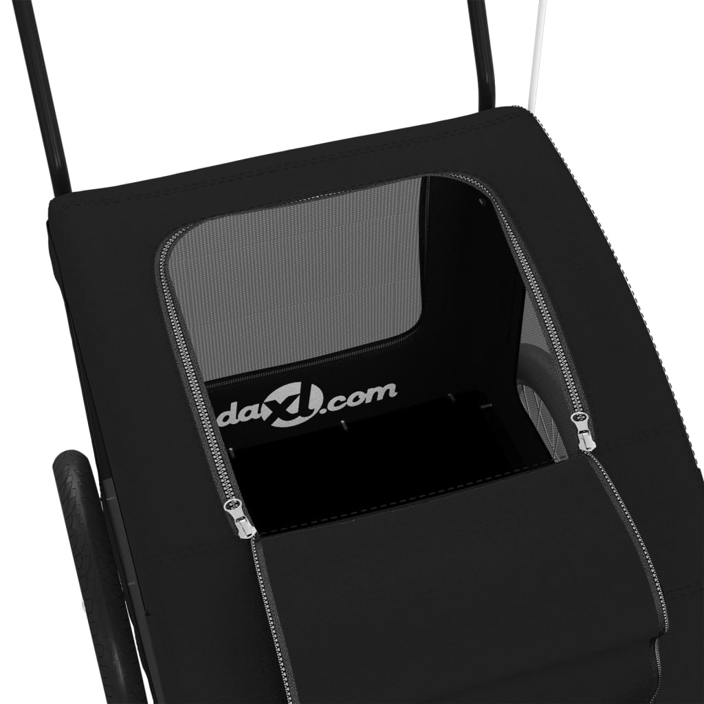 Glamorous Pups : vidaXL Pet Bike Trailer Black Oxford fabric Compact Durable