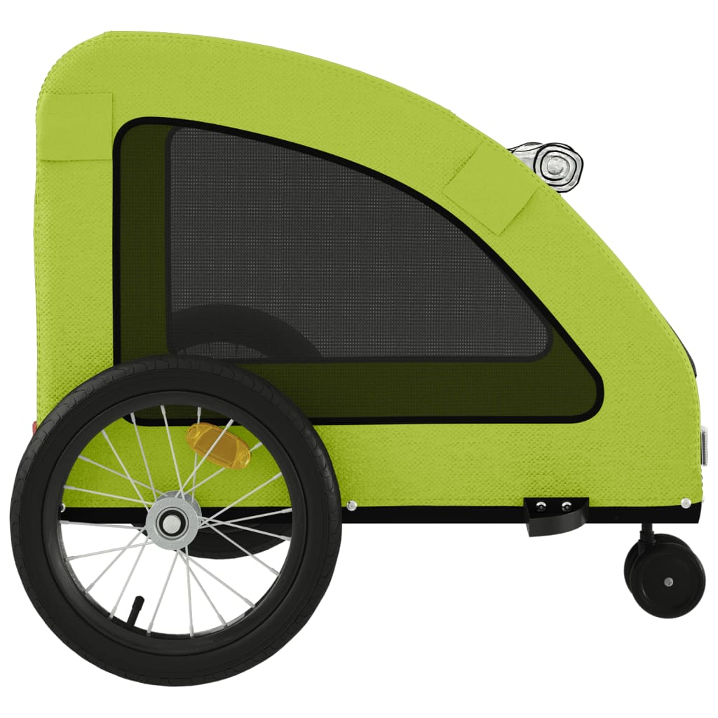 Glamorous Pups : vidaXL Pet Bike Trailer Green Oxford fabric, PVC, Iron compact Foldable