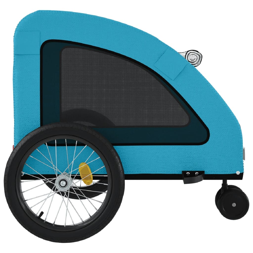 Glamorous Pups : vidaXL Pet Bike Trailer Blue Oxford fabric, iron, PVC Small Collapsible
