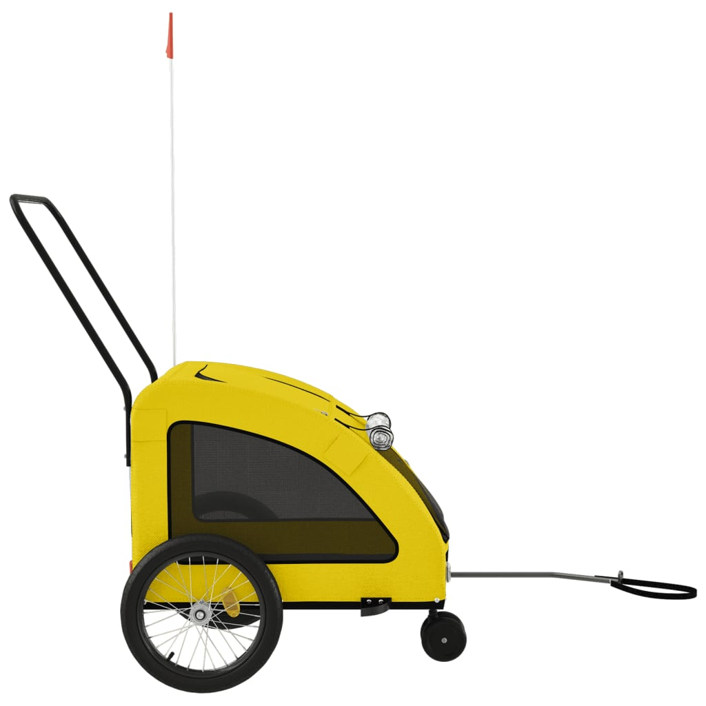 Glamorous Pups : vidaXL Pet Bike Trailer Yellow Oxford fabric, Iron, PVC Durable