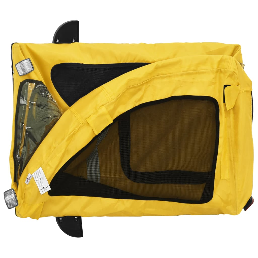 Glamorous Pups : vidaXL Pet Bike Trailer Yellow Oxford fabric, Iron, PVC Durable