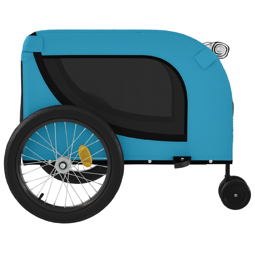 Glamorous Pups : vidaXL Pet Bike Trailer Blue and Black Oxford Fabric, Iron, PVC Small