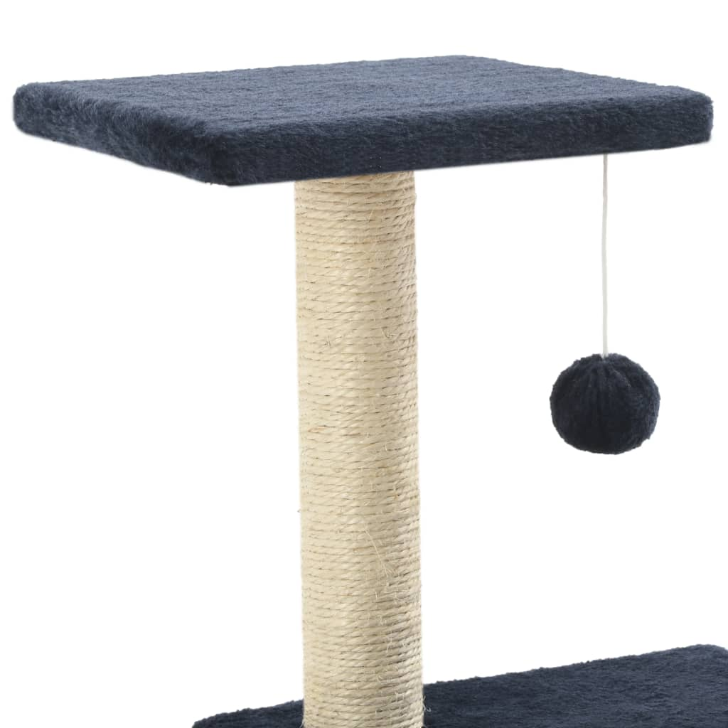 Glamorous Pups : vidaXL Cat Tree Dark Blue Particle board, plush, sisal 25.6 in Durable
