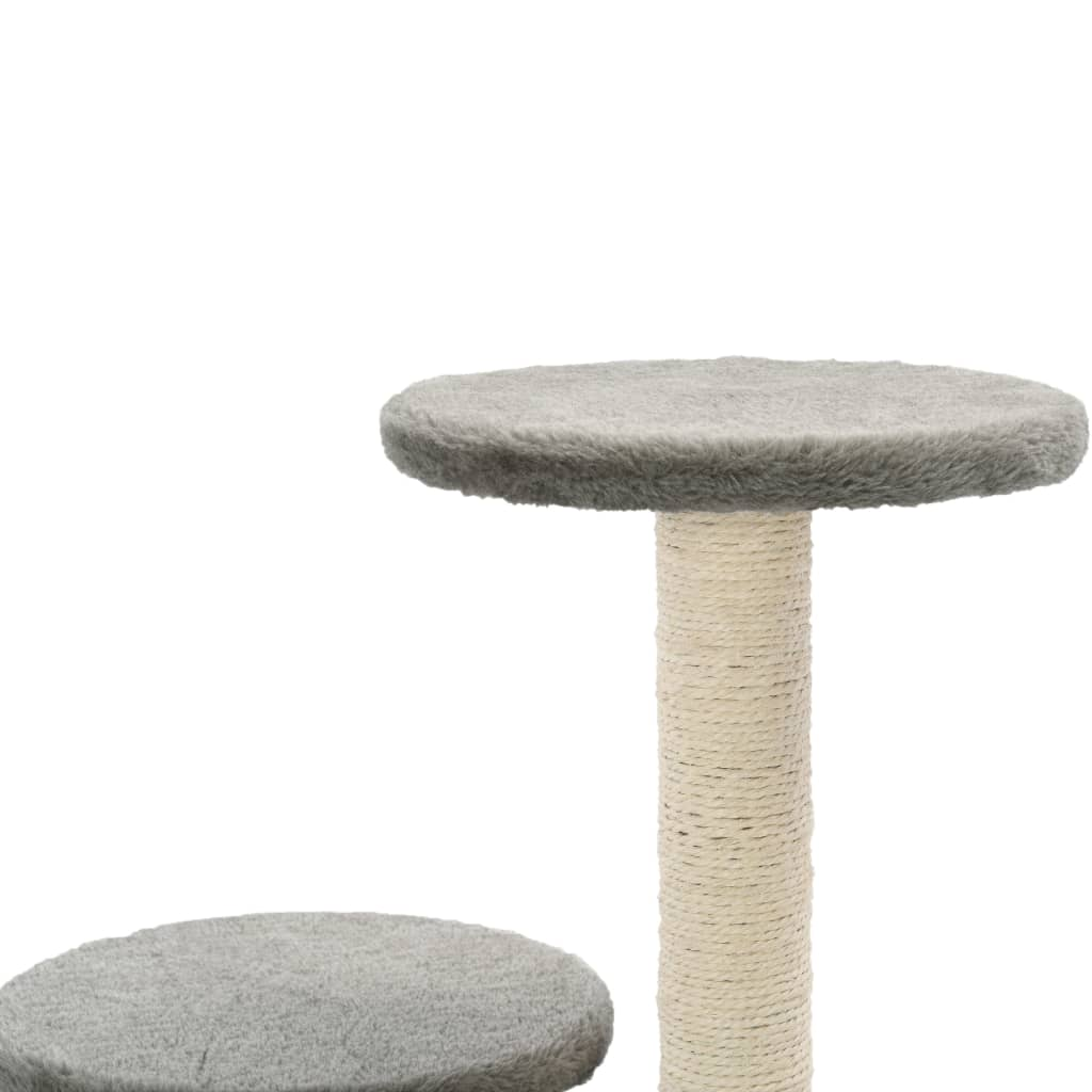 Glamorous Pups : vidaXL Cat Tree Grey Engineered wood, cardboard, plush fabric, sisal rope