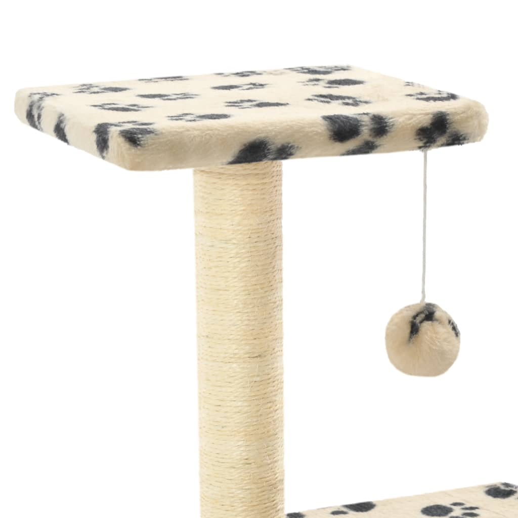 Glamorous Pups : vidaXL Cat Tree Beige with black paw prints