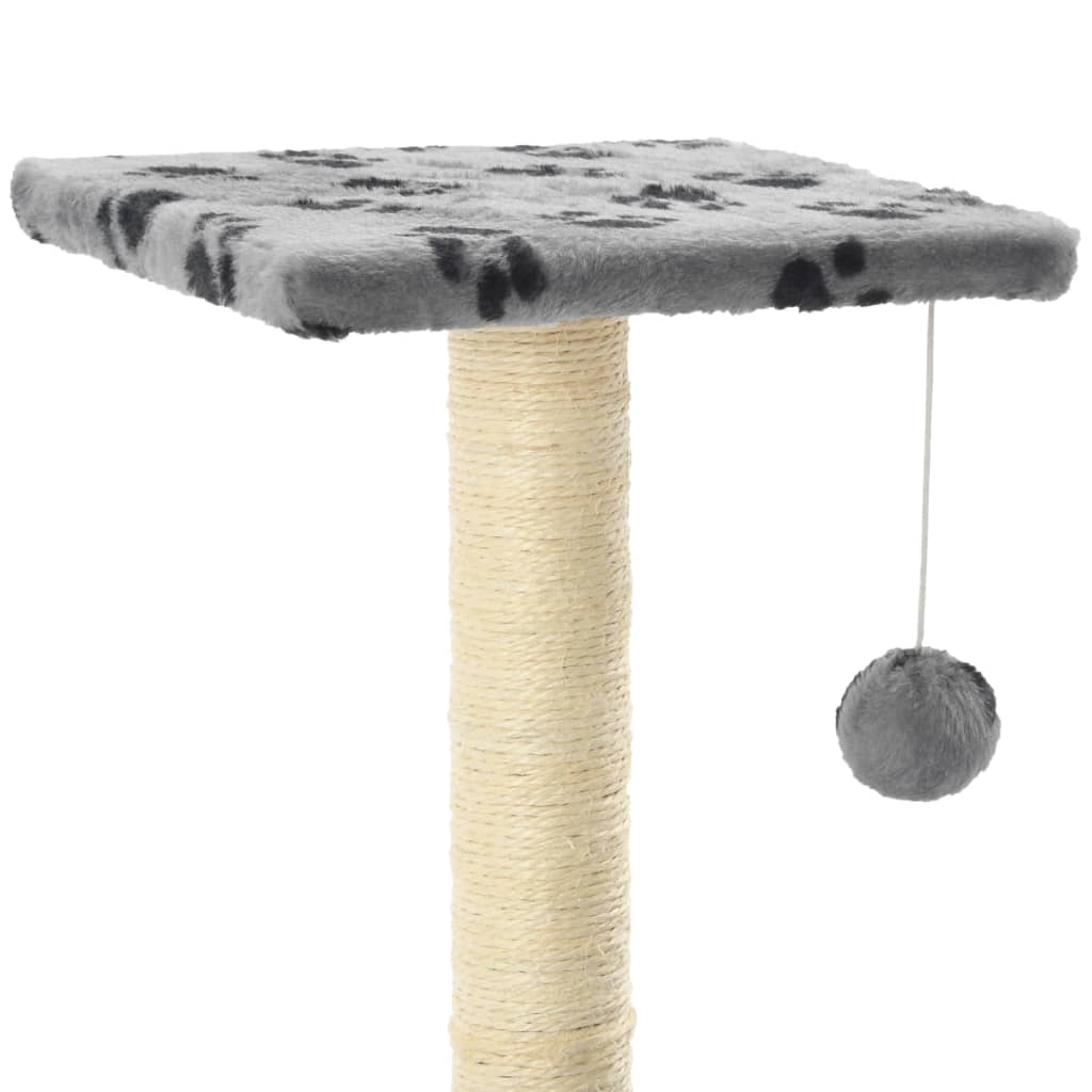 Glamorous Pups : vidaXL Cat Tree Grey with black paw prints Particle board Medium