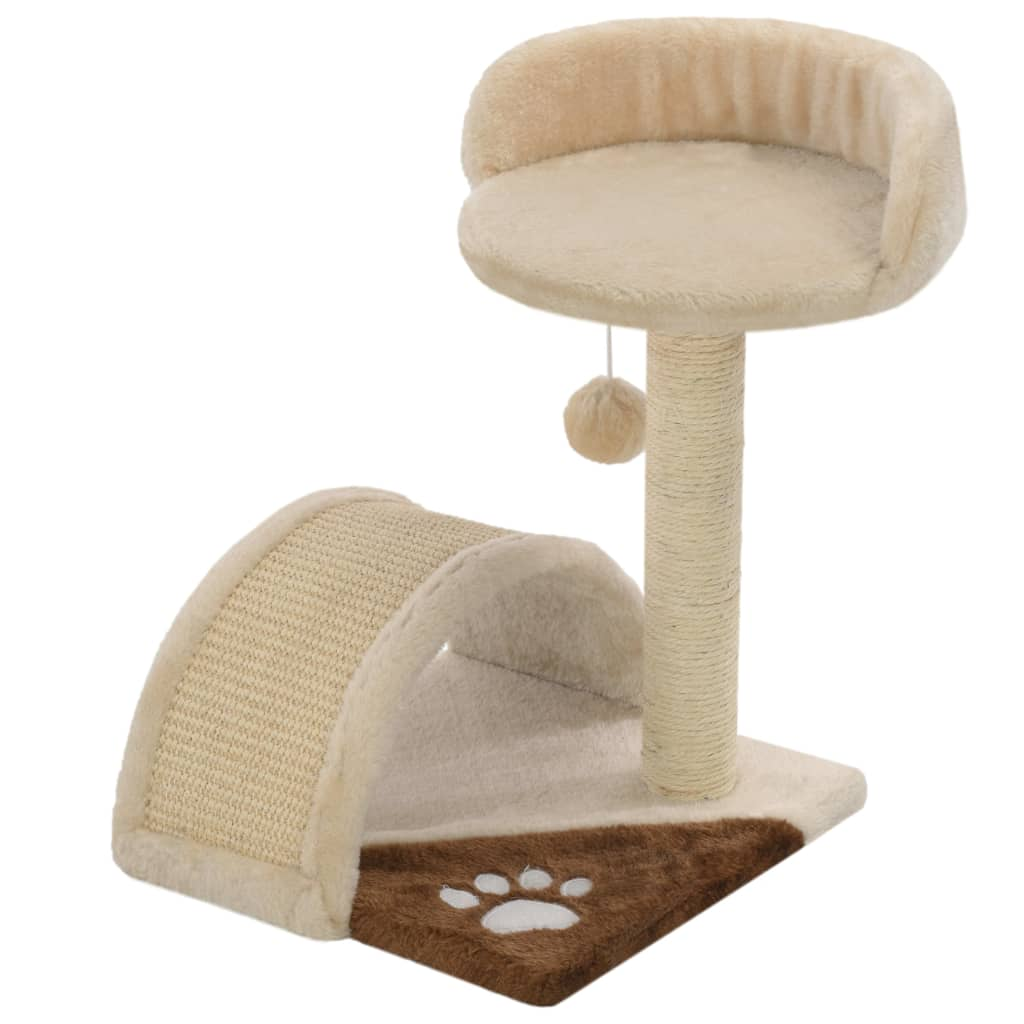 Glamorous Pups : vidaXL Cat Tree Beige and Brown Particle board, Soft plush, Sisal rope