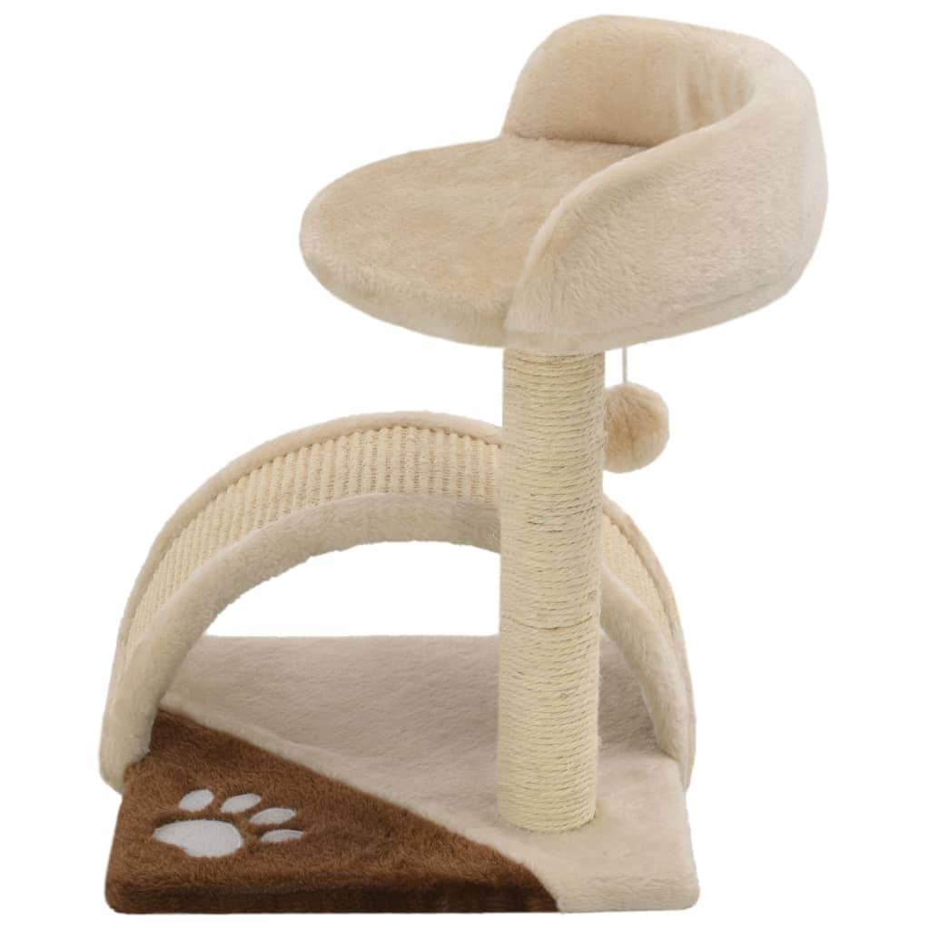 Glamorous Pups : vidaXL Cat Tree Beige and Brown Particle board, Soft plush, Sisal rope