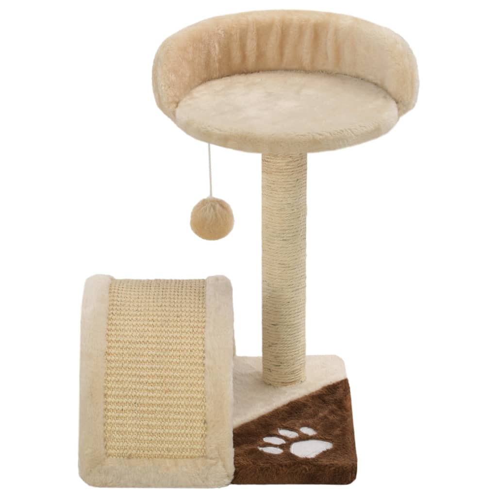 Glamorous Pups : vidaXL Cat Tree Beige and Brown Particle board, Soft plush, Sisal rope