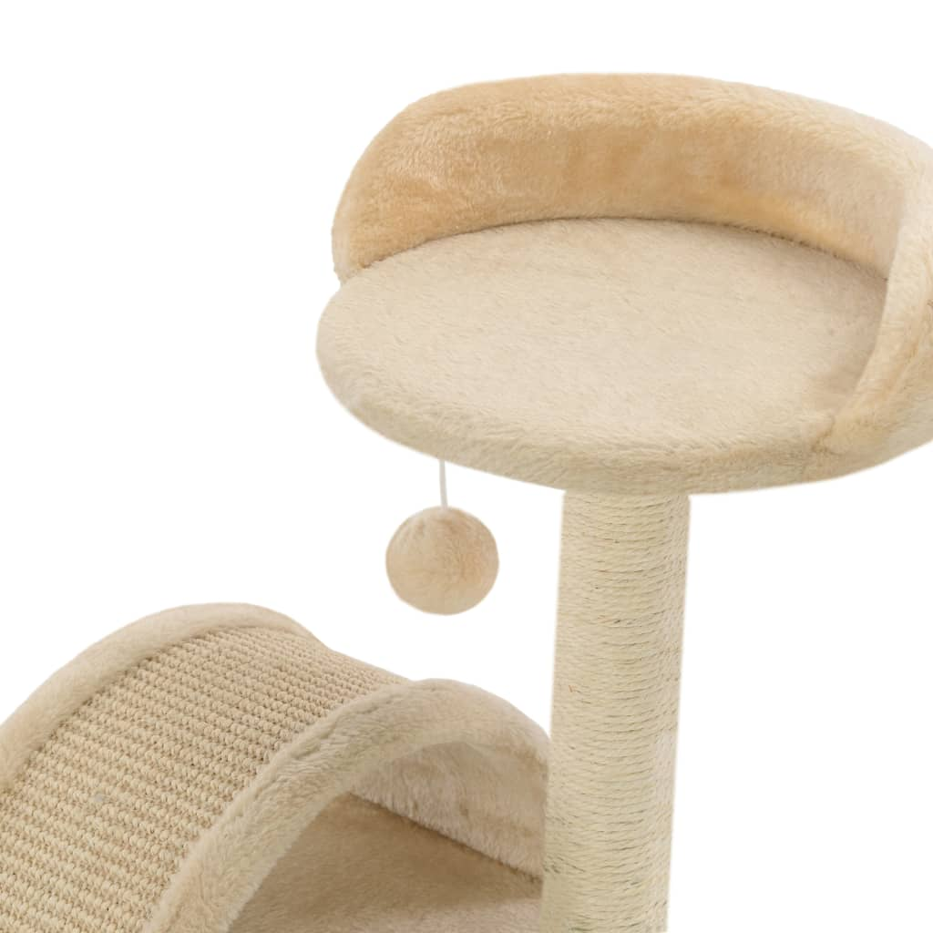 Glamorous Pups : vidaXL Cat Tree Beige and Brown Particle board, Soft plush, Sisal rope