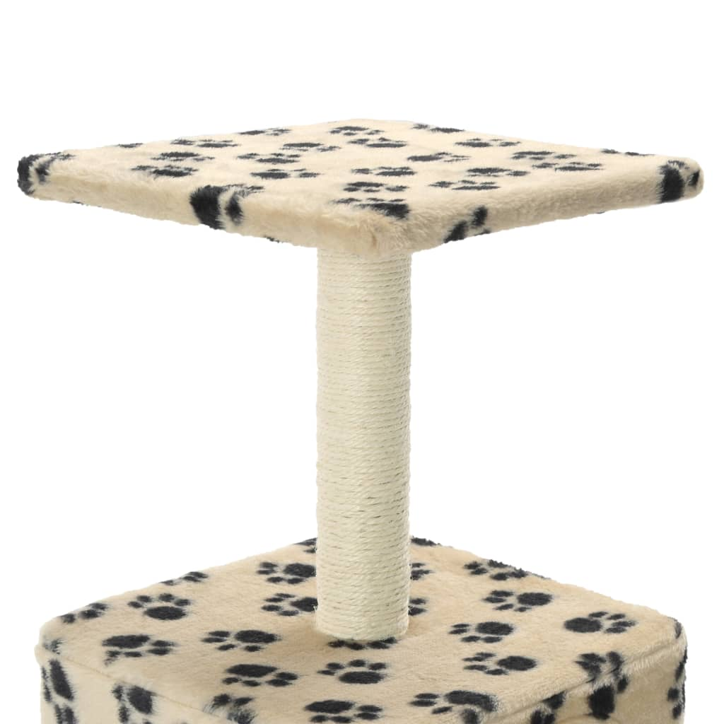 Glamorous Pups : vidaXL Cat Tree Beige with black paw prints