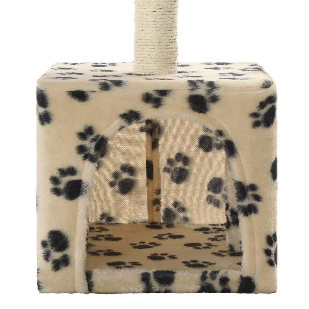 Glamorous Pups : vidaXL Cat Tree Beige with black paw prints