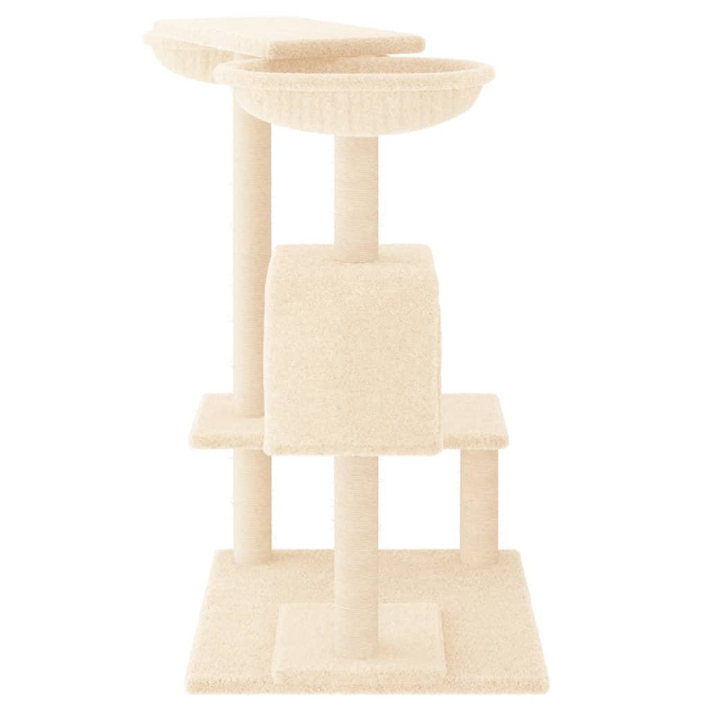 Glamorous Pups : vidaXL Cat Tree Cream Engineered wood, plush, sisal Medium Durable
