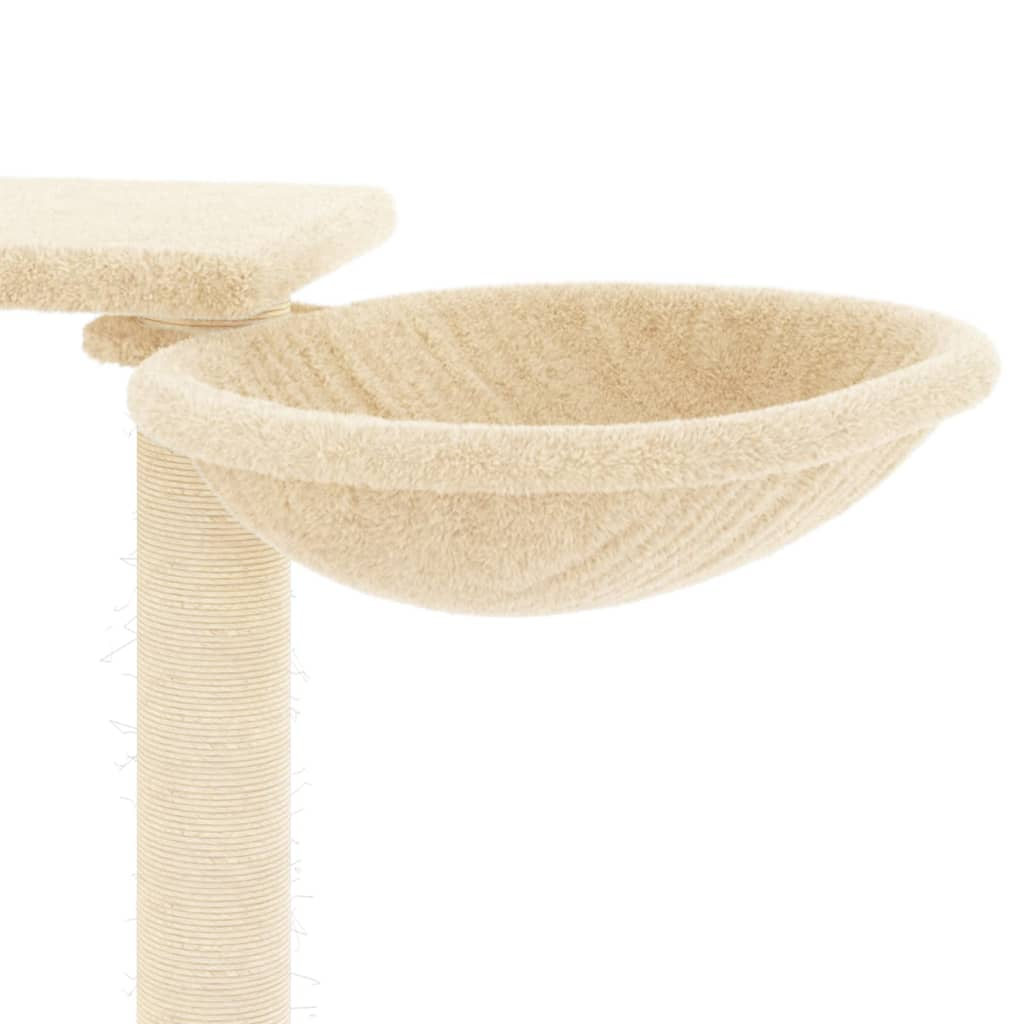 Glamorous Pups : vidaXL Cat Tree Cream Engineered wood, plush, sisal Medium Durable