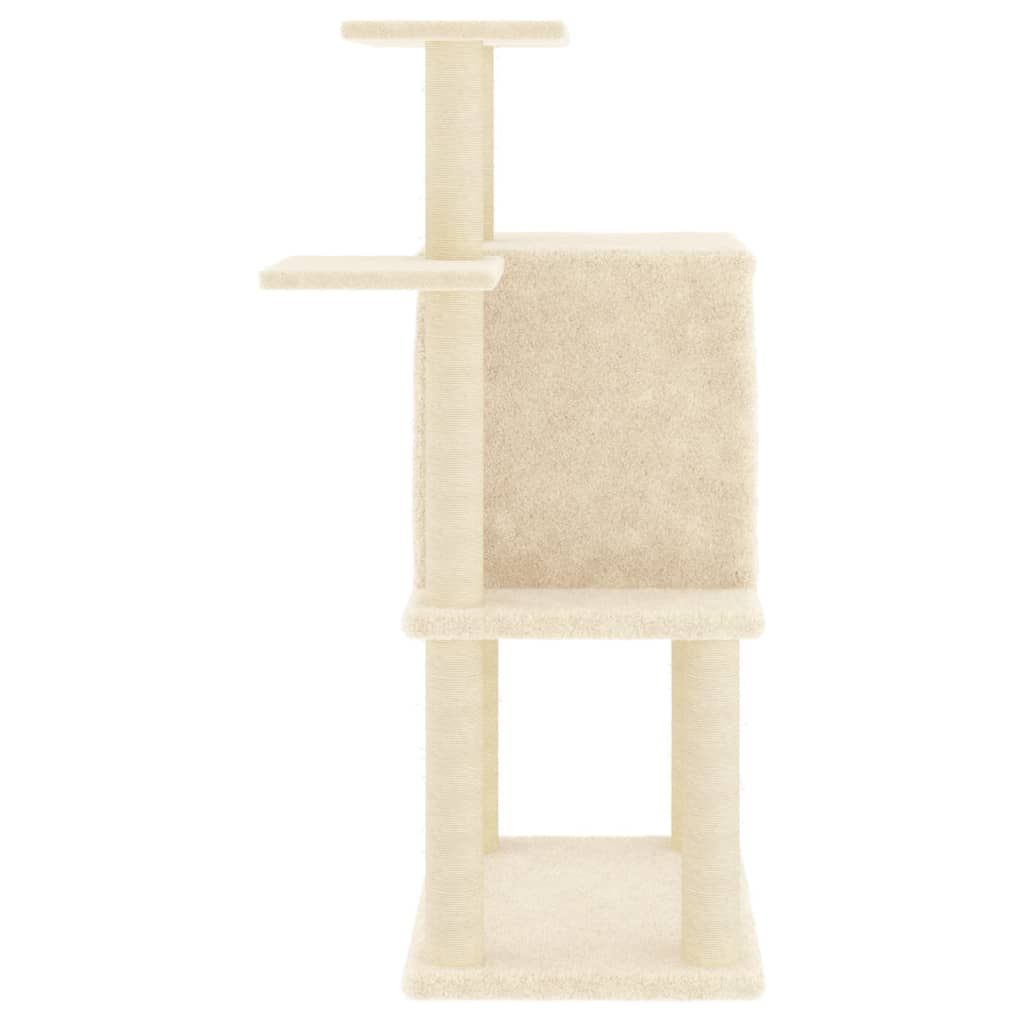 Glamorous Pups : vidaXL Cat Tree Cream Engineered wood, plush, sisal 38.2 in tall