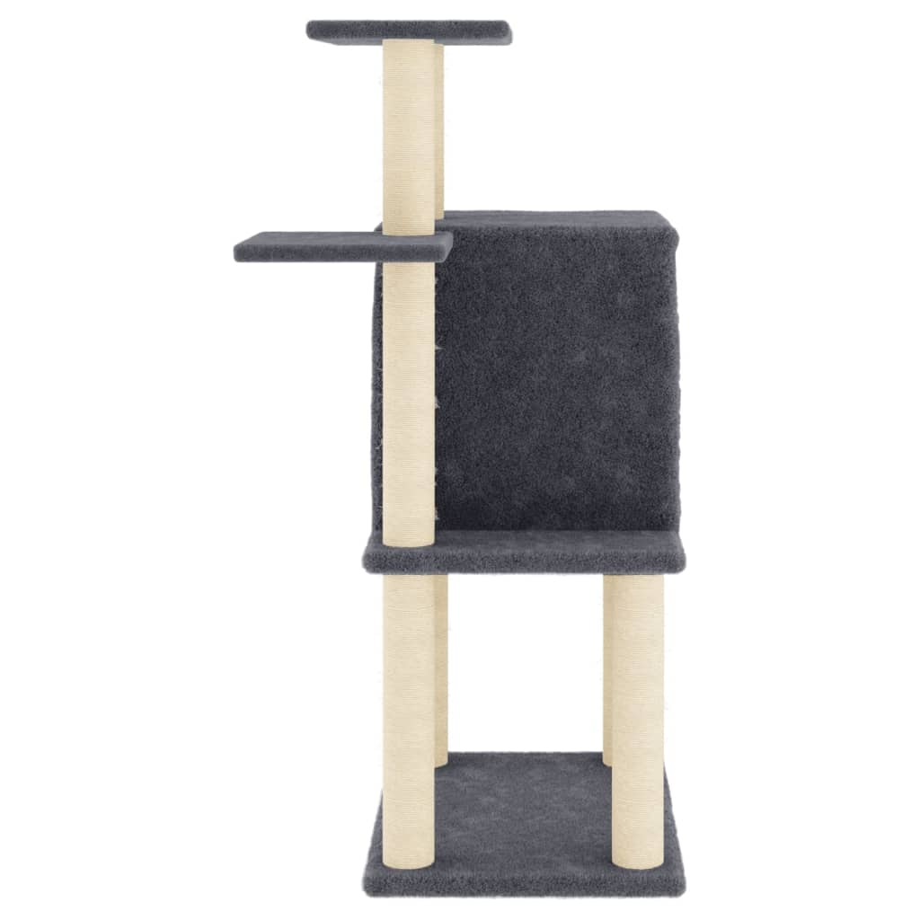 Glamorous Pups : vidaXL Cat Tree Dark Grey Engineered Wood, Plush, Sisal 38.2 in Durable