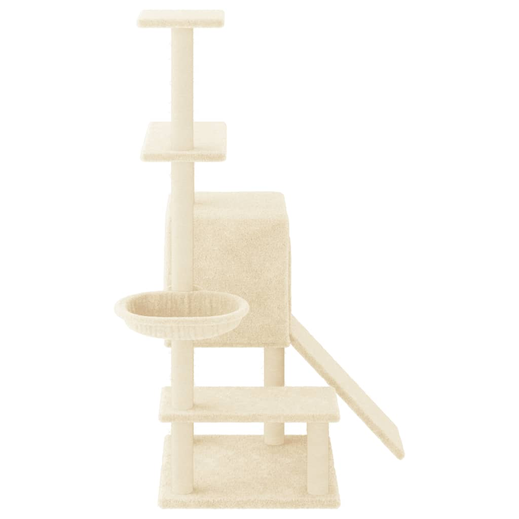 Glamorous Pups : vidaXL Cat Tree Cream Engineered wood, plush, sisal Medium Cat Tree