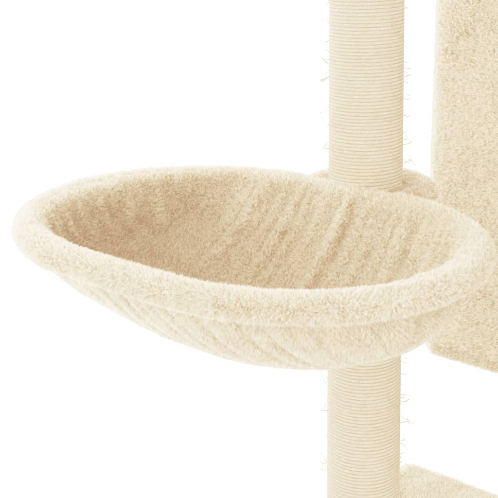 Glamorous Pups : vidaXL Cat Tree Cream Engineered wood, plush, sisal Medium Cat Tree
