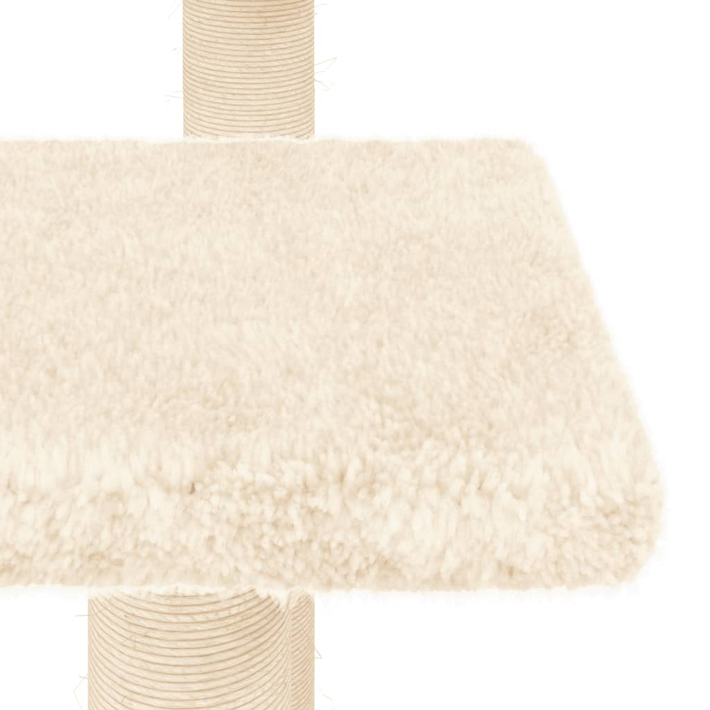 Glamorous Pups : vidaXL Cat Scratching Post Cream Engineered wood, plush, sisal Medium