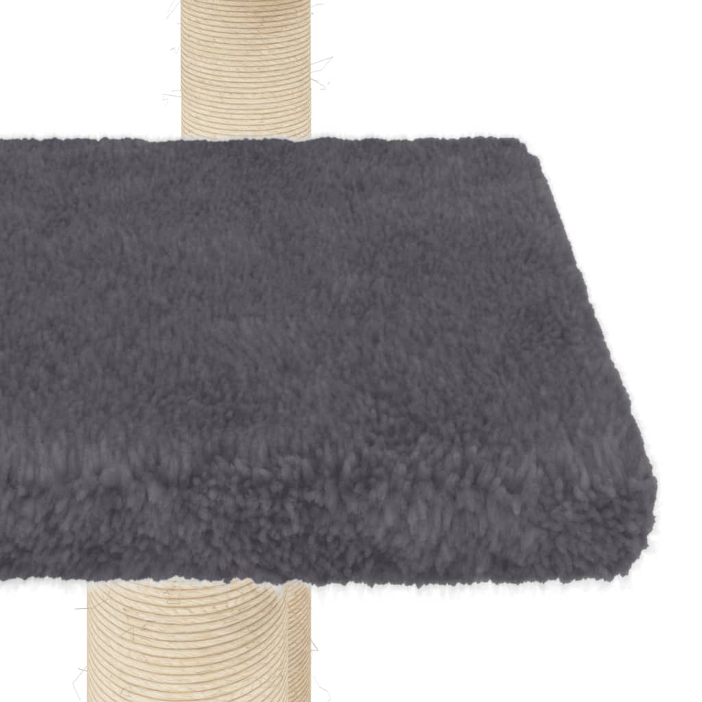 Glamorous Pups : vidaXL Cat Scratching Post Dark Grey Engineered Wood, Plush, Sisal Large