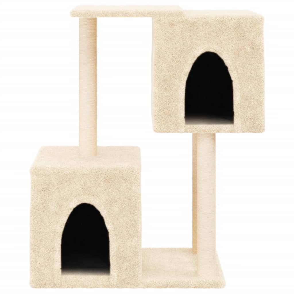 Glamorous Pups : vidaXL Cat Tree Cream Engineered wood, Plush, Sisal Durable Cat Tree