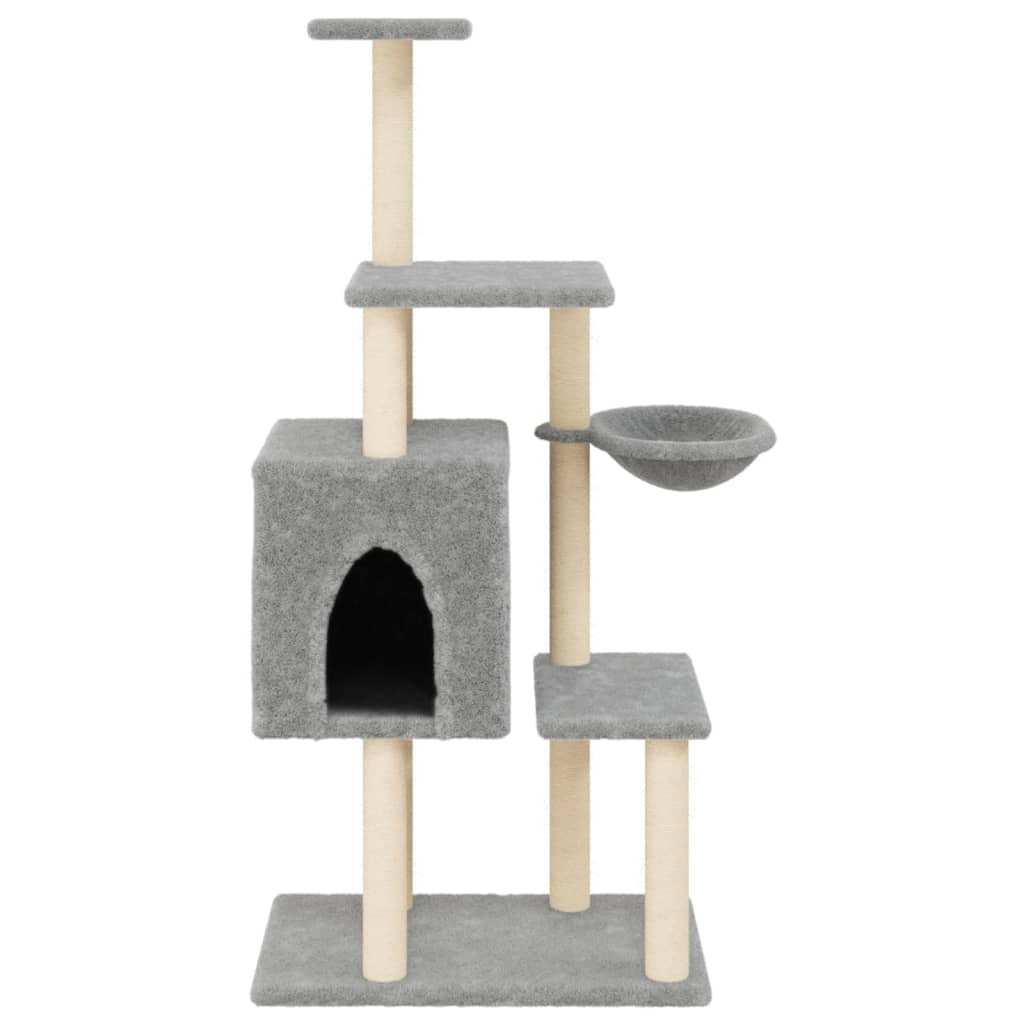 Glamorous Pups : vidaXL Cat Tree Light Gray Engineered wood, plush, sisal Large Durable