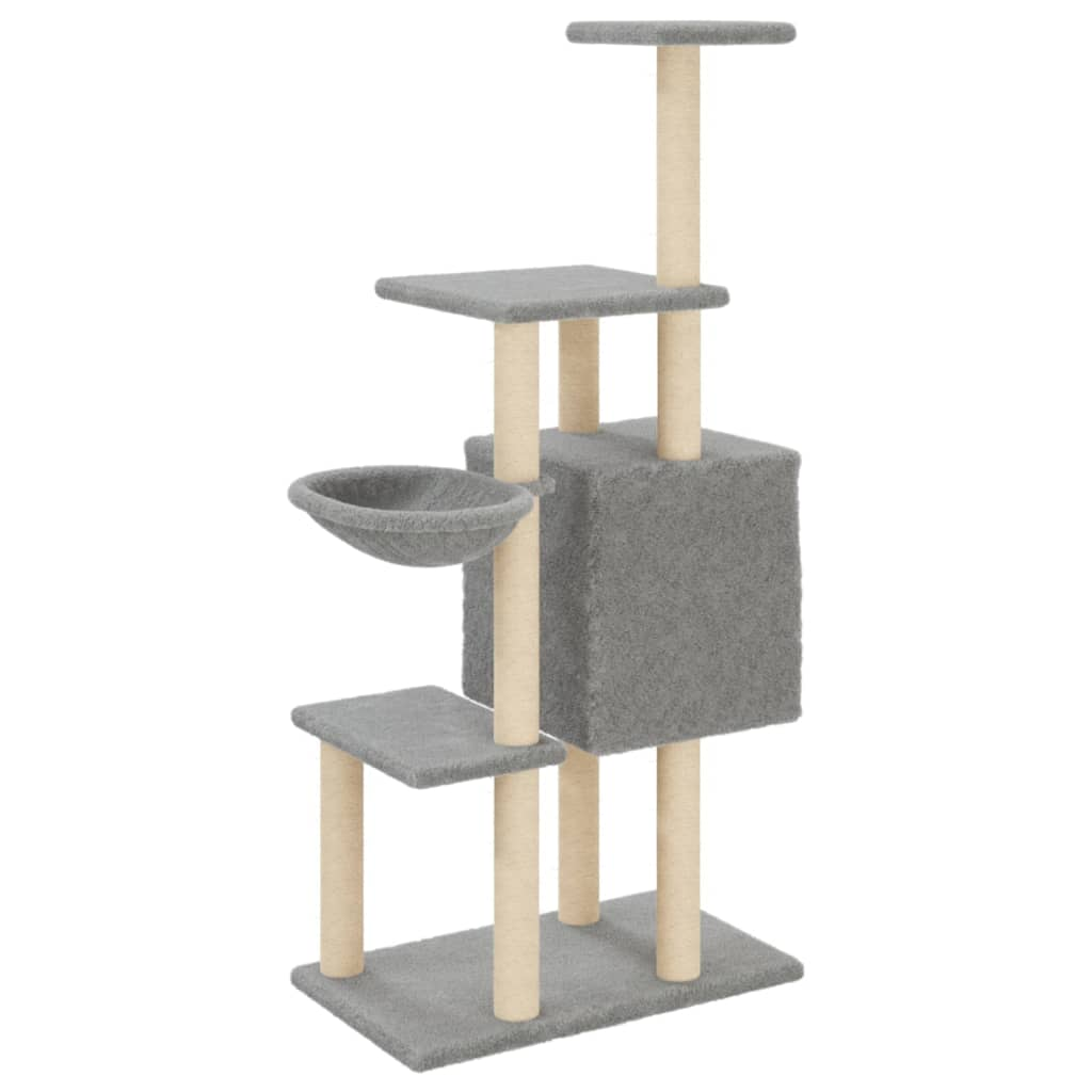 Glamorous Pups : vidaXL Cat Tree Light Gray Engineered wood, plush, sisal Large Durable
