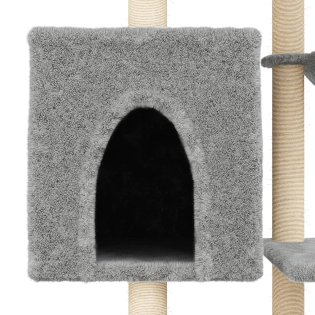 Glamorous Pups : vidaXL Cat Tree Light Gray Engineered wood, plush, sisal Large Durable