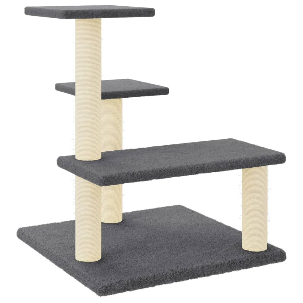 Glamorous Pups : vidaXL Cat Tree Dark Grey Engineered wood, Plush, Sisal Medium Cat Tree