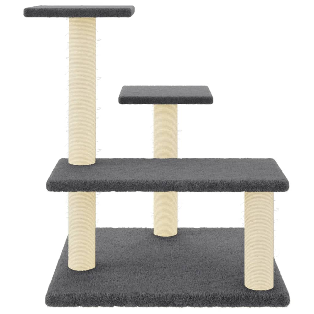 Glamorous Pups : vidaXL Cat Tree Dark Grey Engineered wood, Plush, Sisal Medium Cat Tree