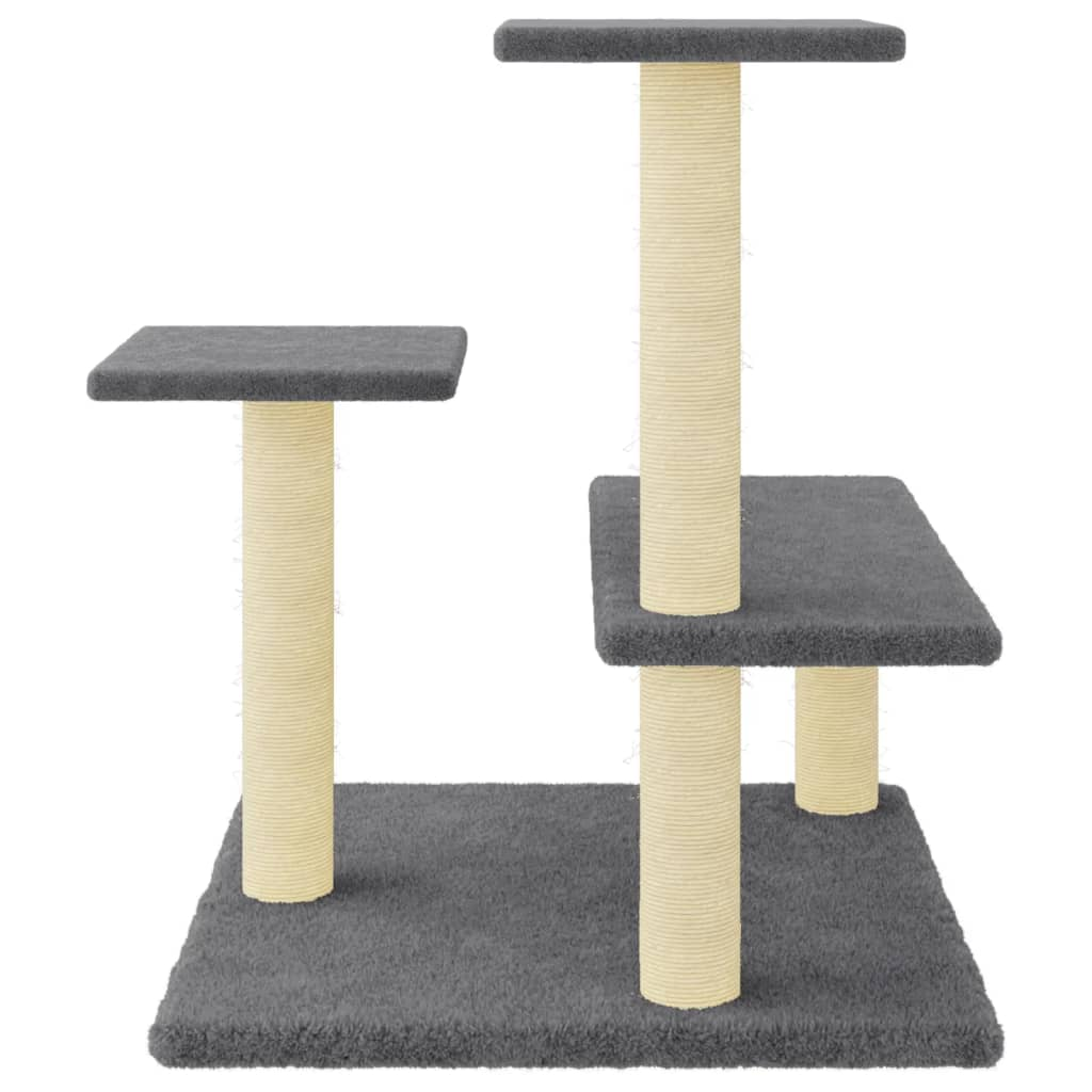 Glamorous Pups : vidaXL Cat Tree Dark Grey Engineered wood, Plush, Sisal Medium Cat Tree