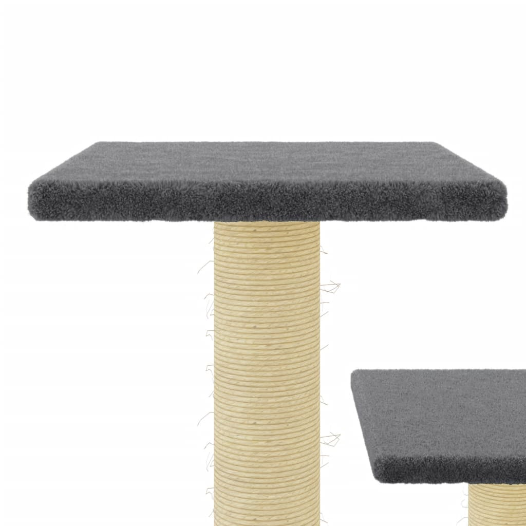 Glamorous Pups : vidaXL Cat Tree Dark Grey Engineered wood, Plush, Sisal Medium Cat Tree
