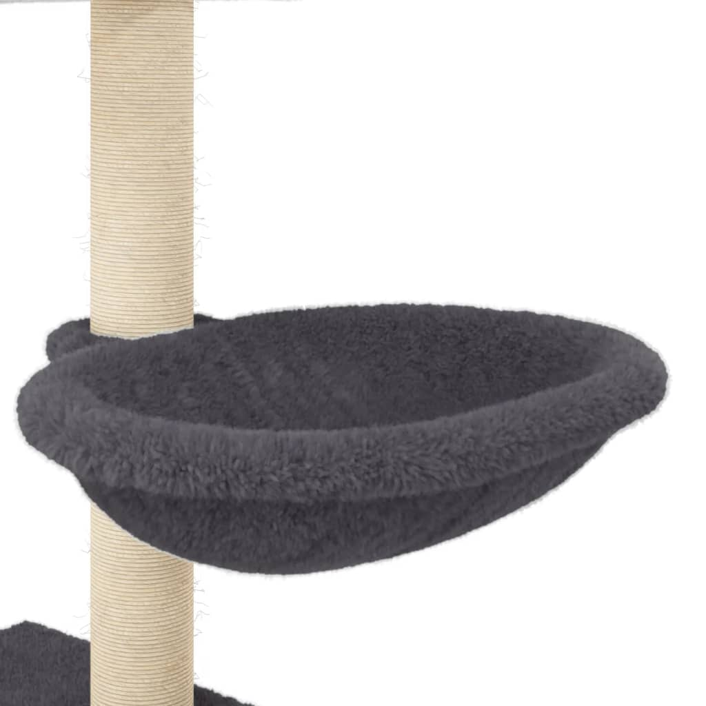 Glamorous Pups : vidaXL Cat Tree Dark grey Engineered wood, plush, sisal Medium Durable
