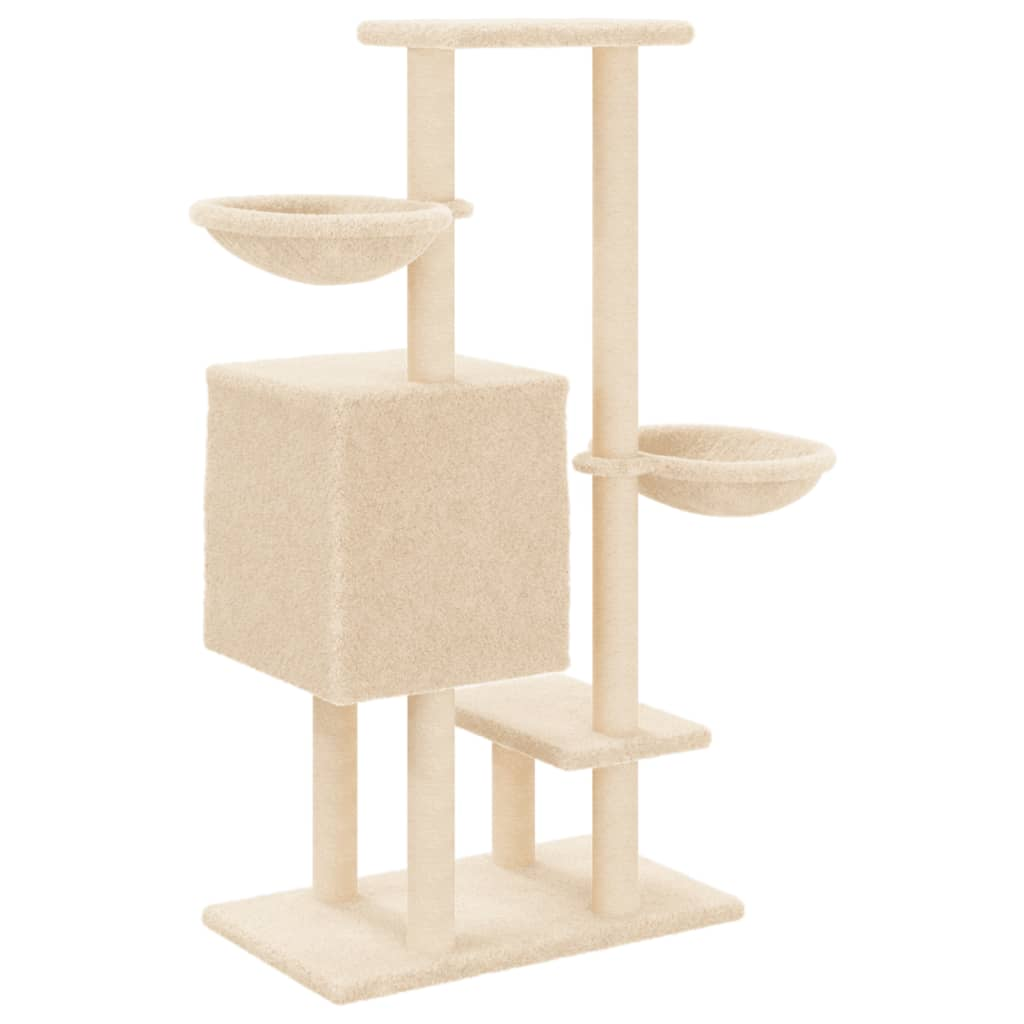 Glamorous Pups : vidaXL Cat Tree Cream Engineered wood, plush, sisal 46.1 in tall