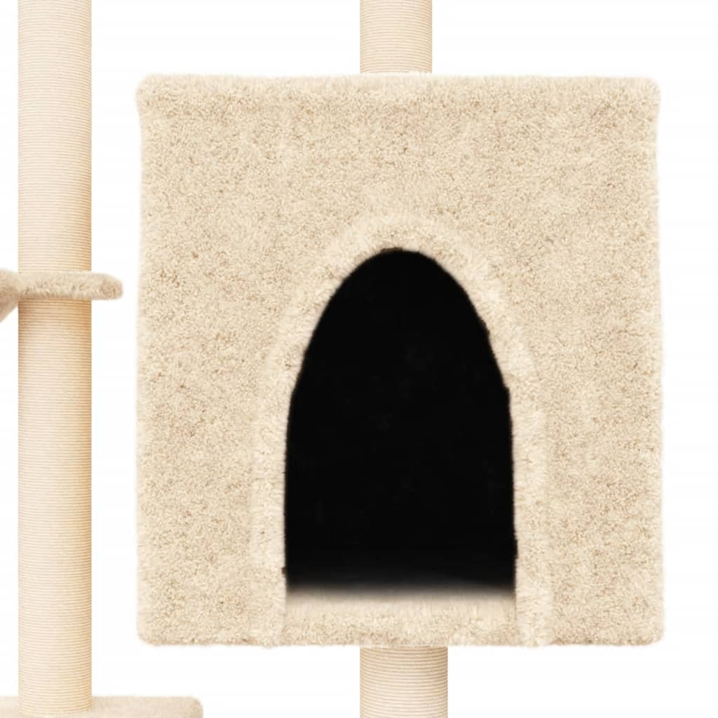 Glamorous Pups : vidaXL Cat Tree Cream Engineered wood, plush, sisal 46.1 in tall