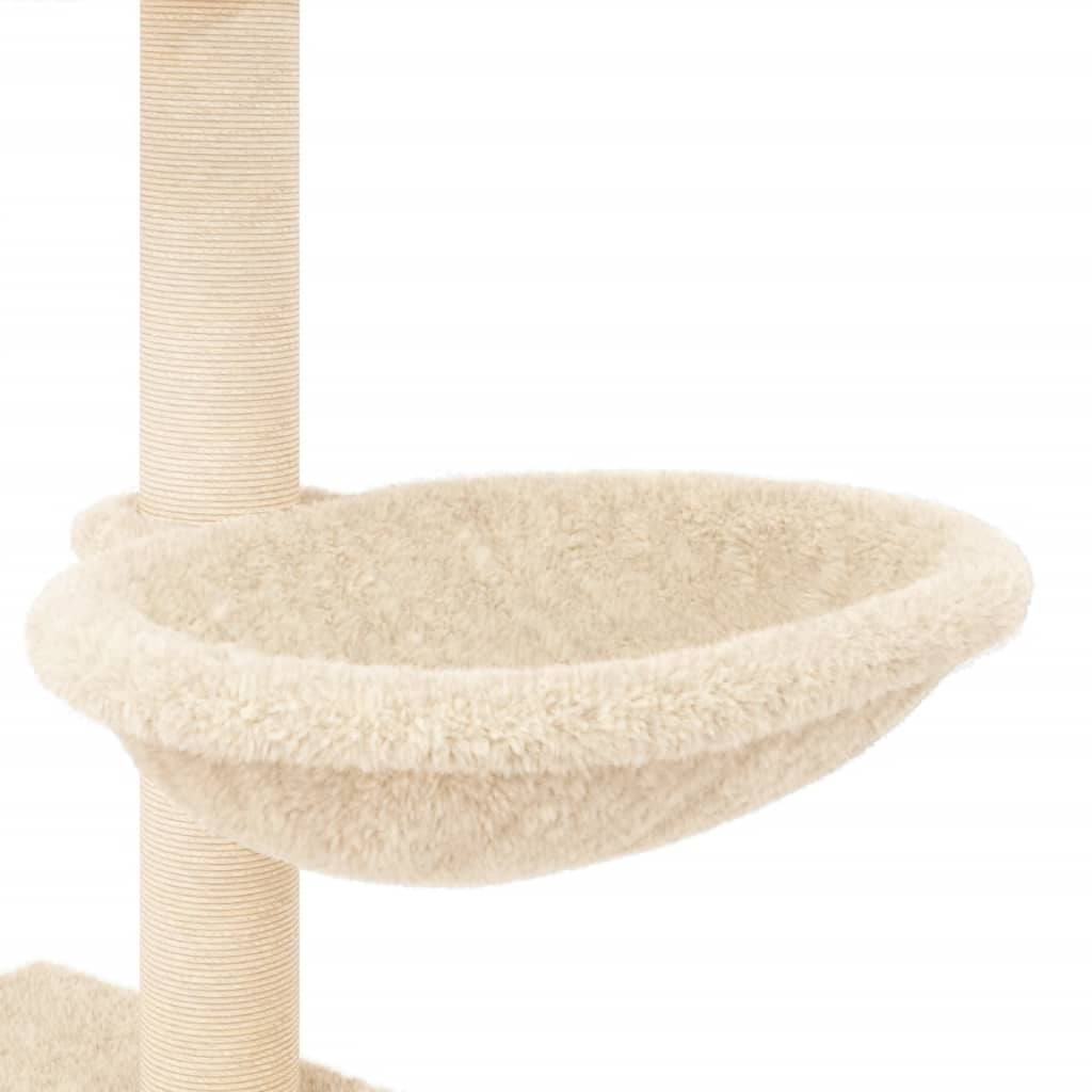 Glamorous Pups : vidaXL Cat Tree Cream Engineered wood, plush, sisal 46.1 in tall