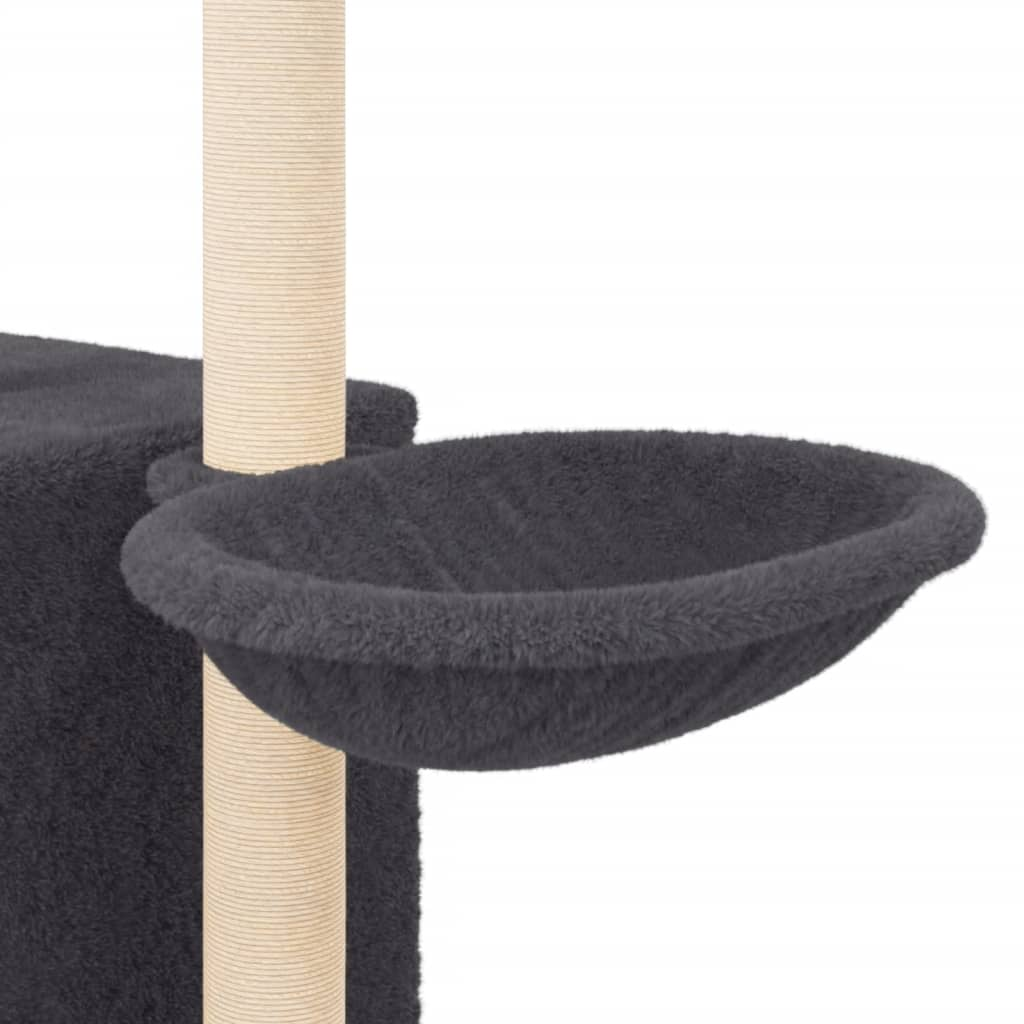 Glamorous Pups : vidaXL Cat Tree Dark Grey Engineered wood, plush, sisal Medium Cat Tree